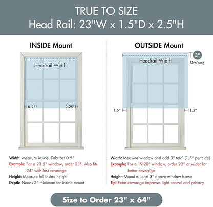 Madison Park Galen Cordless Roman Shade, 23"W x 64"H, Sheen Blue – Room Darkening, Thermal Insulated, Energy Efficient Window Blind with Subtle Sheen Basketweave Fabric for Privacy