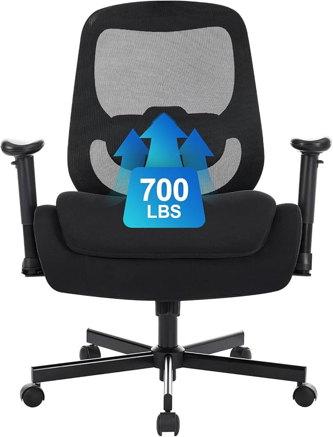 Ergonomic Home Office Desk Chair,Breathable Mesh Chair with Expanded High Back Lumbar Support,Adjustable Height (Classic)