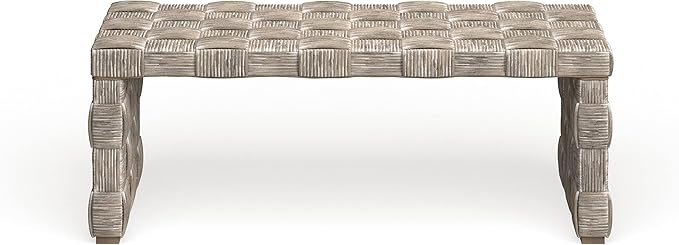 Safavieh Home Collection Adkin White Rattan Rectangle Coffee Table
