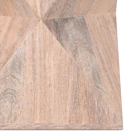 SIMPLIHOME Sutton 14-inch Wide Solid Mango End Table in Cerused Natural with Square Geometric Design for Living Room, Assembled