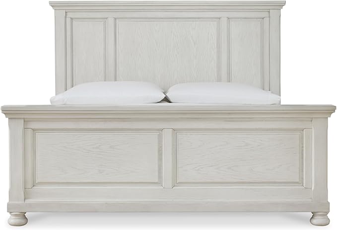 Signature Design by Ashley Robbinsdale Casual California King Panel Bed, Foundation or Box Spring Needed, White
