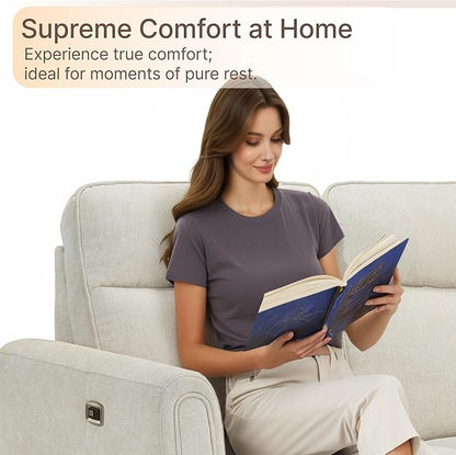 Zero Wall Recliner Sofa RV Loveseat Wall Hugger Power Recliner Chair with Comfortable Backrest High Wood Leg USB & Type C Dual Charge Ports for Living Room RV Furniture or Small Spaces