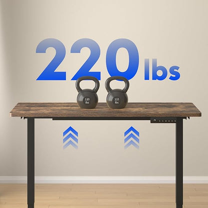 FLEXISPOT E3 Dual Motor Electric Standing Desk 48x30 Inch Whole-Piece Board Height Adjustable Electric Sit Stand Desk (Black Frame + Special Walnut Desktop, 2 Packages)
