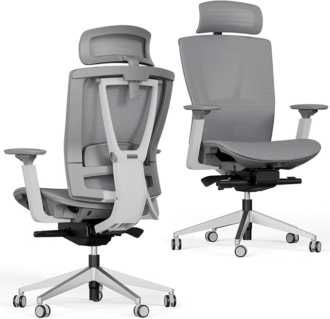 Autonomous ErgoChair Pro Ergonomic Office Chair Mesh Grey Adjustable Lumbar Support, Rolling Swivel - Home Office Desk Chairs with Wheels and Arms - Ergonomic Desk Chair Comfy for Gaming & Long Hours