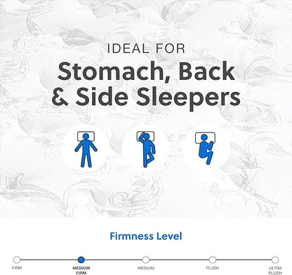 Signature Design by Ashley King Size Chime 10 Inch Medium Firm Hybrid Mattress with Cooling Gel Memory Foam for Pressure Relief, Fiberglass Free, Mattress In A Box