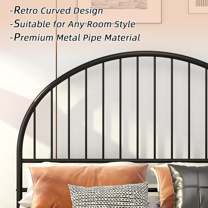 Weehom Metal Headboard Queen Size, Wrought Iron Headboard for Bed, Black Metal Head Board with Height Adjustable, Farmhouse HeadBoard Queen Only