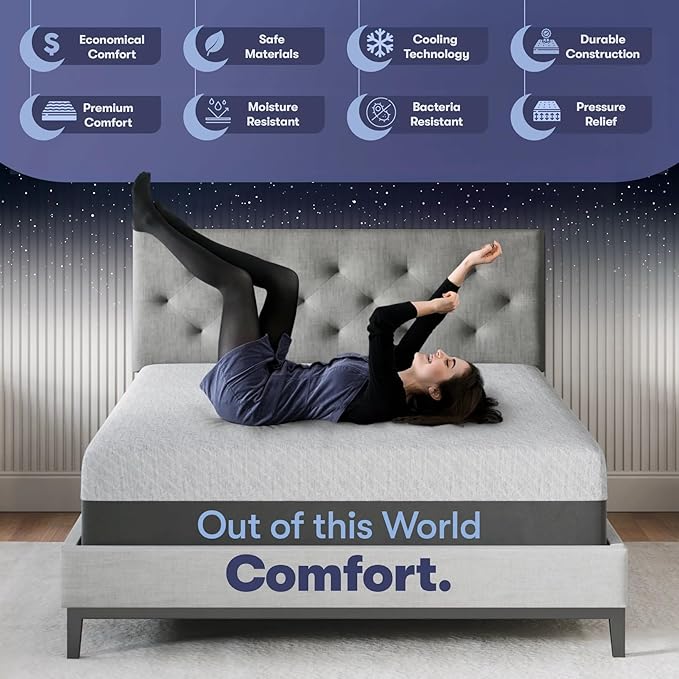Celestial Sleep Gel Memory Foam Mattress in a Box, Made in The USA, CertiPUR-US® Certified Foam, Oeko-Tex, and Fiberglass-Free Certified Bed, 12 inch Soft - Full