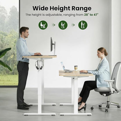 Casaphoria 40 x 24 inches Electric Standing Desk, Sit to Stand Desk with Memory Height Adjustment, Home Office Computer Desk for Writing and Games, Oak