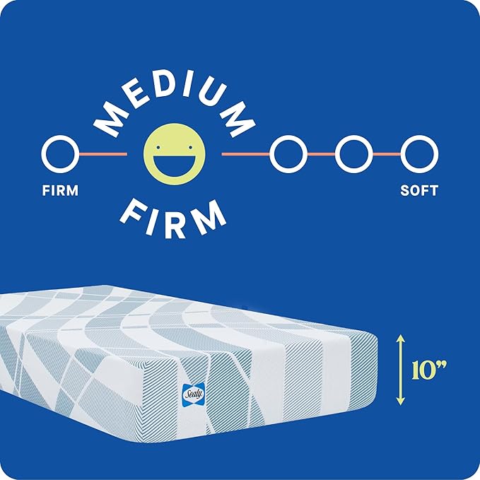 Sealy Dreamlife 10” Hybrid Mattress-in-a-Box, Queen, SealyComfort Gel Memory Foam, SealyResponsive Encased Coils, Surface-Guard Technology