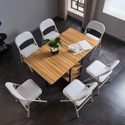 8 Pack White Folding Chairs with Padded Seats, Portable Stackable Foldable Chairs for Indoor and Outdoor, Commercial Seat with Metal Frame for Events Office Wedding Party, 330lbs Capacity