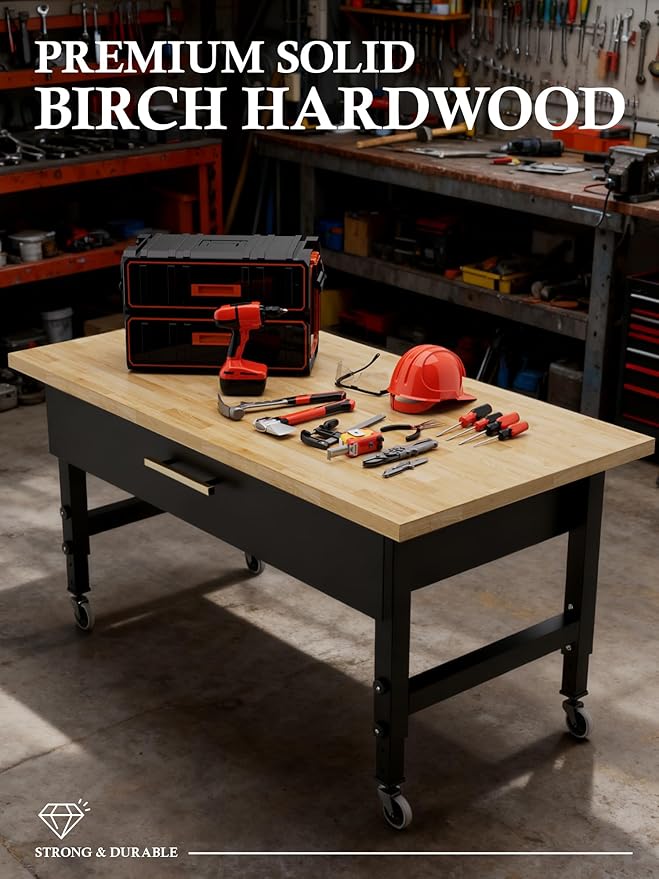 6FT Butcher Block Countertop Birch Solid Wood - 72" x 39" Kitchen Island Table Top Butcher Block Cutting Board for Living Dining Table Office Desk Workbench Washer Dryer Countertop Unfinished 1.5" Th