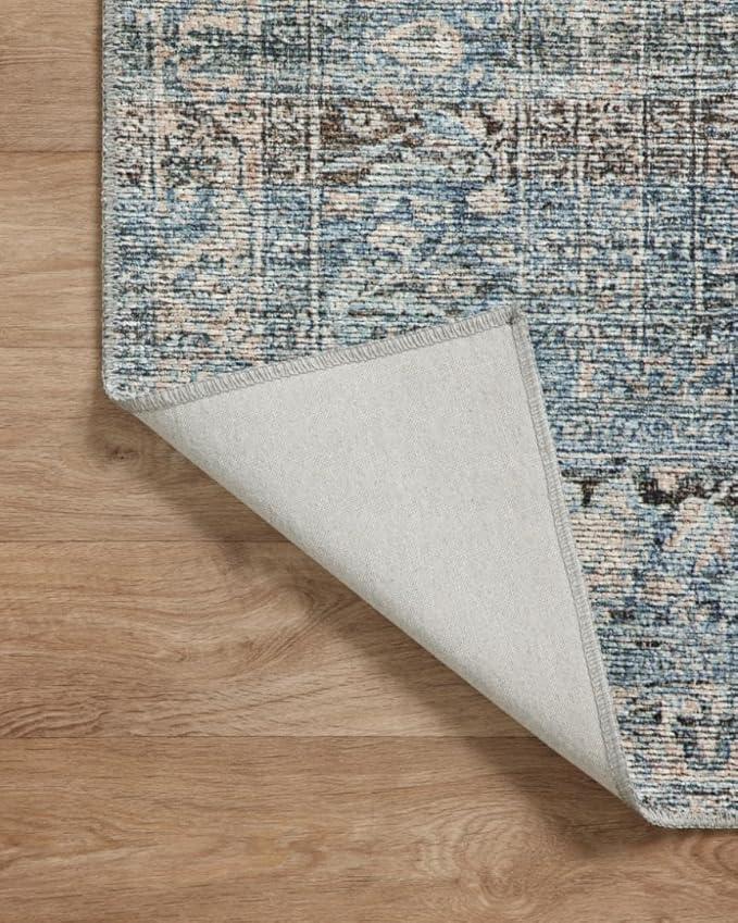 Loloi Amber Lewis Billie Collection BIL-05 Denim/Blush 3'-6" x 5'-6", 0.19" Thick Accent Rug