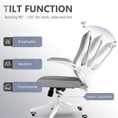 Mesh Office Computer Desk Managerial Executive Chair, Ergonomic High Back Comfy Swivel Gaming Home Chairs with Wheels, Comfortable Lumbar Support, Comfy Arms for Study,Home,Bedroom