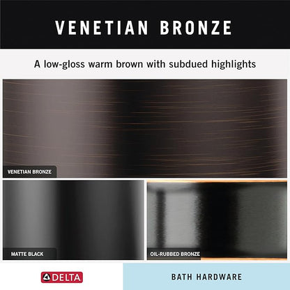 Delta Vero (1-Pack) Toilet Paper Holder Venetian Bronze Tissue Roll Holder for Bathroom Organization and Storage Single Post Toilet Tissue Holder Wall Bathroom Accessories 77750-RB