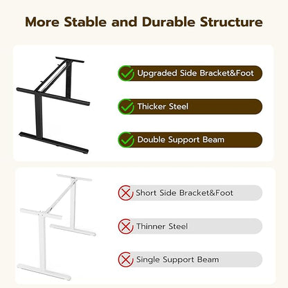 71 Inch L Shaped Standing Desk Adjustable Height, Electric Corner Standing Desk, Sit Stand Computer Table with Reversiable Splice Board, Rustic Brown