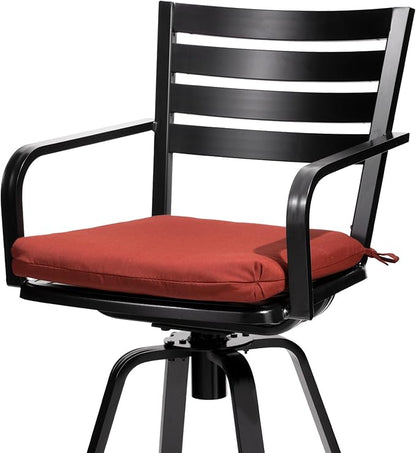 Pellebant 29.5" Outdoor Bar Stools Set of 8, Aluminum Swivel Patio Bar Height Stools with Footrest & Backrest,Rust-Proof Patio Stool Chairs for Deck Lawn Garden(Red)