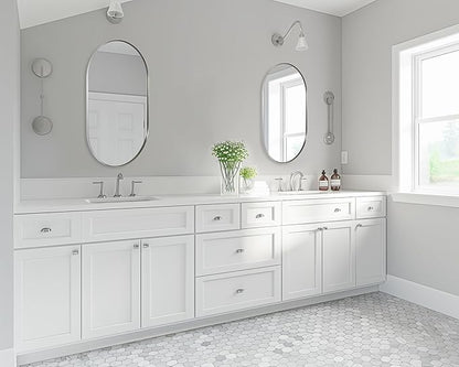 ANDY STAR Rustproof Chrome Oval Mirror for Bathroom, 24x40 Oval Vanity Mirror for Wall, Polished Nickel Mirror for Bathroom in SUS304 Metal Frame 1’’ Deep Wall Mounted Vertical/Horizontal