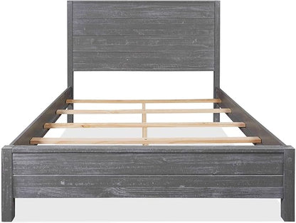 Grain Wood Furniture Montauk Solid Wood Bed, Full Size, Rustic Grey