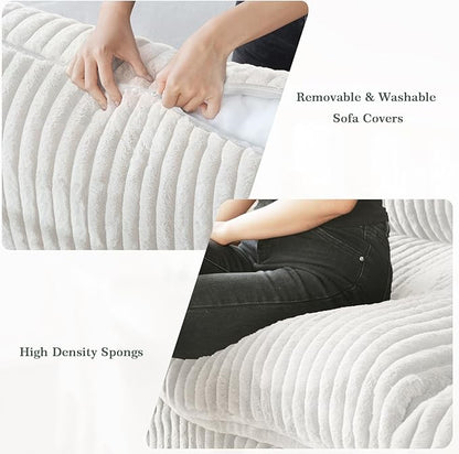 Cloud Modular Sectional Sofa Couch, 8 Seater Oversized Couch, 157.4" U-Shaped Convertible Couches with 2 Ottomans, Deep Sofa Couches for Living Room, Washable & Replaceable Covers, Beige
