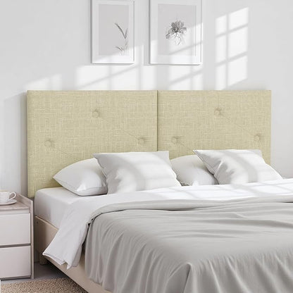 Upholstered King Size Headboard, Linen Fabric Headboard with Solid Wood & Sturdy Metal Legs, Adjustable Height Bed Headboards King Tufted in Modern Button Design, Linen