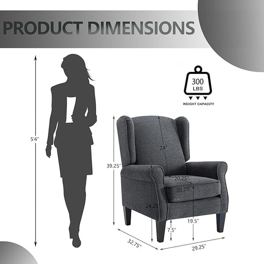 Accent Chair Set of 4, Modern Living Room Chairs with Wingback, Comfy Upholstered High Back Single Sofa for Bedroom, Mid-Century Reading Armchair Sillas para Sala