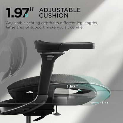 Hbada E3 Pro Ergonomic Office Chair, Big and Tall Office Chair - with 3-Zone Dynamic Lumbar Support, 4D Adjustable Headrest, 6D Adjustable Armrests, Swivel, Black(No Footrest)