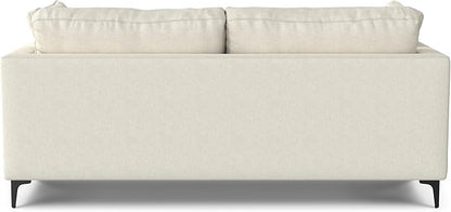 SIMPLIHOME Ava Sofa and Ottoman in 100% Recycled Polyester Performance Fabric, Cream, 76-inch-Wide 2-Seater Loveseat and Matching 36-inch-Wide Table Ottoman for Living Room, 2-Piece Set