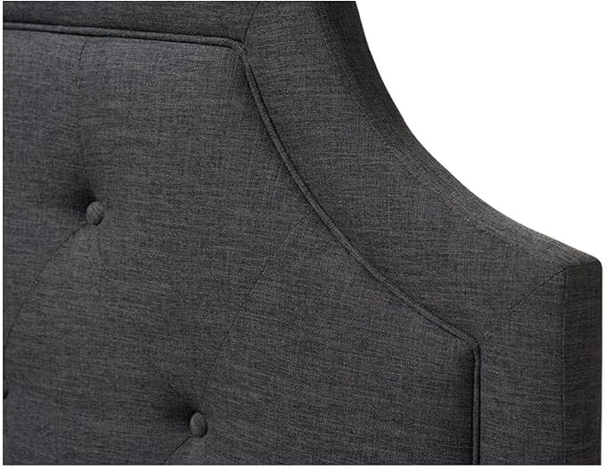 Maykoosh Adjustable Wood Post Headboard - Button Tufted Upholstered Bedroom Headboard King/Dark Gray