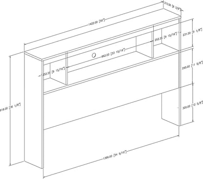 South Shore Spark Bookcase Headboard, Full, Twin