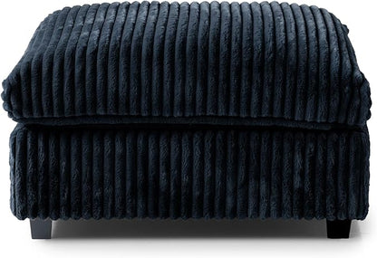 Modular Sectional Sofa Cloud Couch, Deep Seat Comfy Modular Couches for Living Room, Ottoman, Plush Couch Cushion Covers Removable, Black