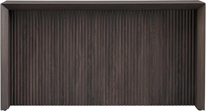 Henn&Hart 56'' Wooden Rectangular Fluted Console Table Entryway Table, Sofa Table for Entryway, Living Room, Couch, Hallway, or Office, Alder Brown