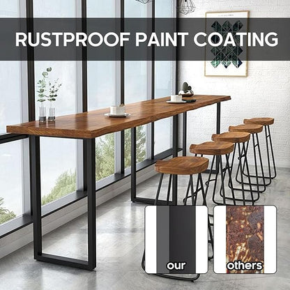 40 Inch Bar Table Legs for Desk, Dining Table with Adjustable Feet Pads,Home DIY Furniture Legs，Black Set of 2.