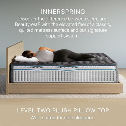 Beautyrest Days End Plush Pillow Top 14.75" Mattress - Cal King - Cooling Tech, Supportive Durable Pocketed Coils, Pressure Relief, Motion Separation; 100 Night Sleep Trial and 10 Year Warranty
