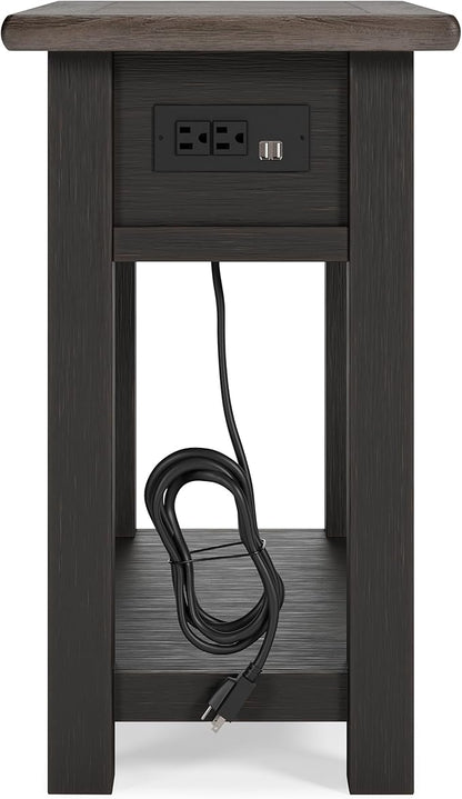 Signature Design by Ashley Tyler Creek Chair Side End Table, Light Brown & Whitewash