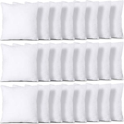 Utopia Bedding Throw Pillows (Set of 24, White), 18 x 18 Inches Pillows for Sofa, Bed and Couch Decorative Stuffer Pillow