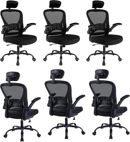 6 Pack Office Chair Ergonomic Desk Chair Comfort Adjustable Height with Wheels，Lumbar Support Mesh Swivel Computer Home Office Chair,Conference Room Chairs
