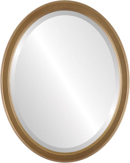 OVALCREST Oval Beveled Wall Mirror for Home Decor - Toronto Style - Desert Gold - 18" x 14"