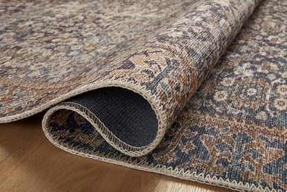 Loloi Amber Lewis Georgie Collection GER-05 Denim/Spice 10'-0" x 14'-0", .19" Pile Height, Area Rug