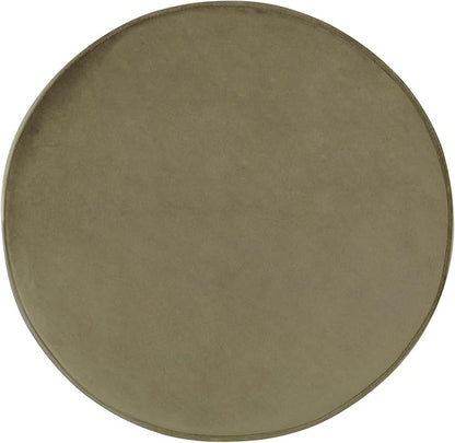 HomePop Home Decor | Upholstered Round Storage Ottoman | Ottoman with Storage for Living Room & Bedroom, Light Sage Green Velvet Large