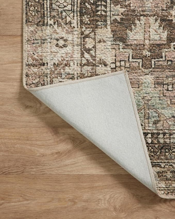 Loloi Amber Lewis Billie Collection, Clay & Sage 2'-6" x 12'-0" Area Rug – Antique & Distressed Accent Rugs for Living Room, Bedroom, Entryway & Hallway, No Shed High Traffic Area Home Decor Rug