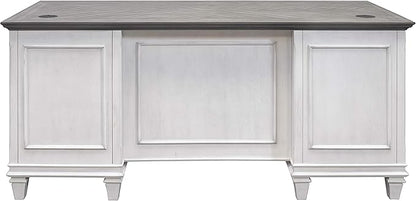 Martin Furniture Double Pedestal Desk, White