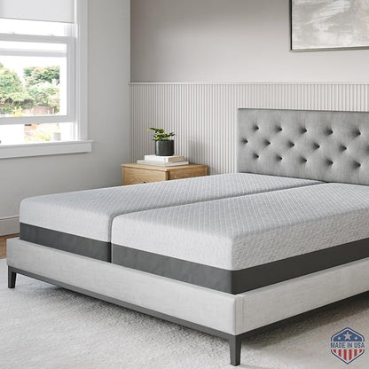 Celestial Sleep Gel Memory Foam Mattress in a Box, Made in The USA, CertiPUR-US® Certified Foam, Oeko-Tex, and Fiberglass-Free Certified Bed, 8 inch Firm - Split King