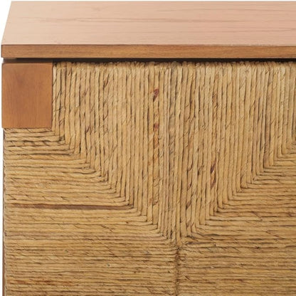SAFAVIEH Couture Collection Roseanne Natural Banana Stem 4-Door Sideboard Buffet Storage Table, Ideal for Dining Room, Living Room, Entryway, Bedroom, Home Office