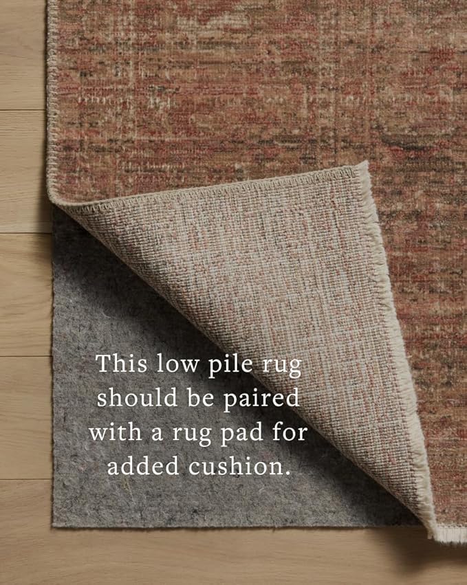 Loloi Amber Lewis Molly Collection MOL-09 Brick/Bark 6'-7" x 9'-2" Low Pile Area Rug