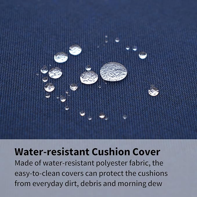 Patio Furniture Sofa Cushion Set Outdoor Living Deep Seating Cushions Thick Foam Replacement Cushion,21.7x21.7 Inch,Navy Blue
