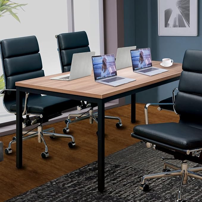 Large Table 35x70 Inches Computer Desk/Dining Table, Office Desk Sturdy Writing Workstation for Home Office Modern Simple Sturdy Laptop Study Table- Walnut