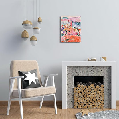 Wieco Art Canvas Print Wall Art View of Collioure 1905 by Henri Mattise Abstract Colorful Art Matisse Posters Canvas Prints for Wall and Home Office Decorations