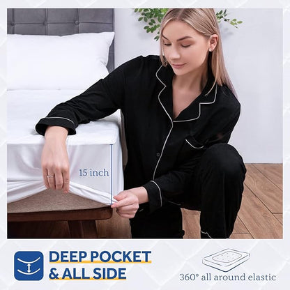Sealy Heated Mattress Pad Full Size 54x75 Inch | Luxury Quilted Waterproof Electric Mattress Cover with 10 Heat Setting Controller & 1-12 Hours Auto Shut Off | Fit Up to 15" Deep Pocket