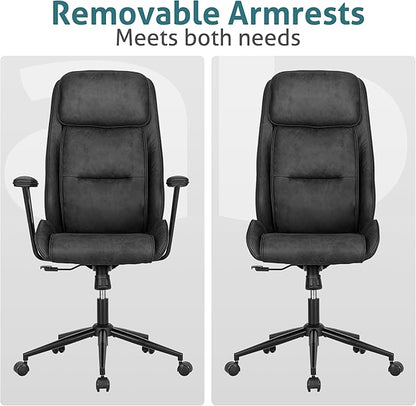 High Back Office Desk Chair,Ergonomic Reclining Office Chair,Modern Swivel Computer Chair,Conference Room Chairs,Black Leather Chair with Lumbar Support,330lbs
