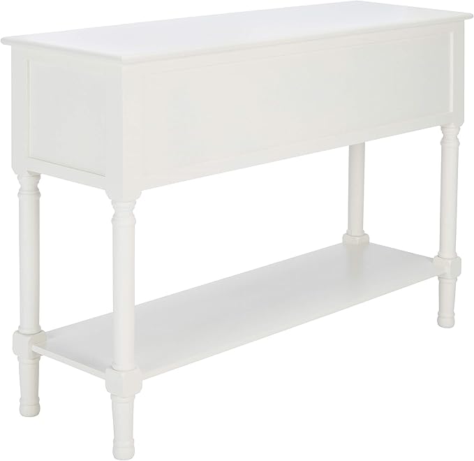 Safavieh Home Collection Haines White 4-Drawer Bottom Shelf Console Table